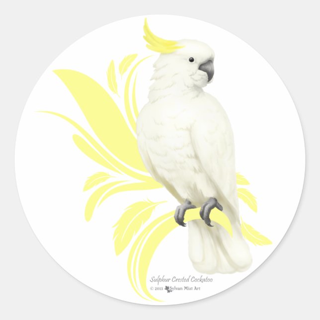 Sticker Rond Cockatoo à pois de soufre (Devant)