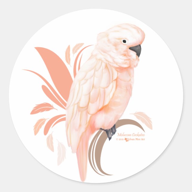 Sticker Rond Cockatoo Moluccan (Devant)