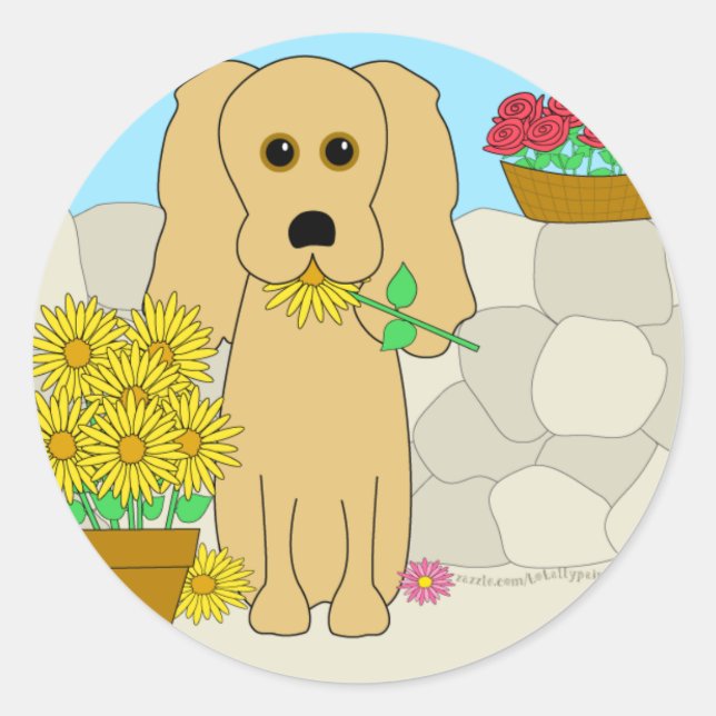 Sticker Rond Cocker Spaniel (Devant)