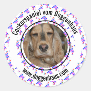 Sticker Rond Cocker Spaniel anglais minimaliste moderne
