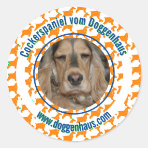 Sticker Rond Cocker Spaniel anglais minimaliste moderne