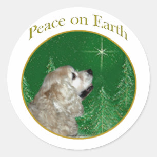 Sticker Rond Cocker Spaniel Peace