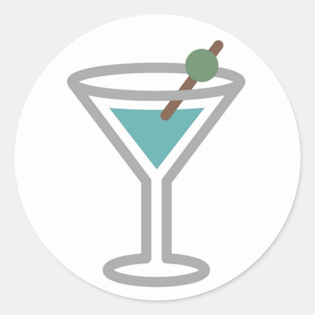 Sticker Rond Cocktail amusant Martini Emoji (Devant)
