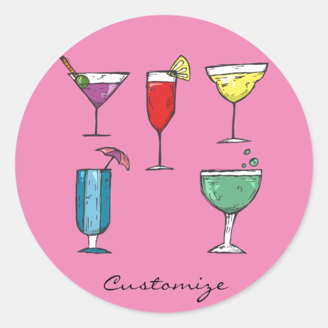 Sticker Rond Cocktail Boisson Assortiment Thunder_Cove (Devant)