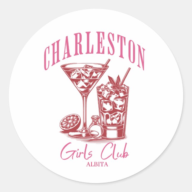Sticker Rond cocktail de charleston bachelorette (Devant)