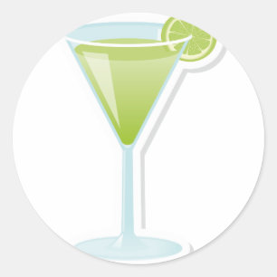 Sticker Rond Cocktail de chaux