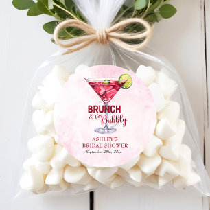 Sticker Rond Cocktails Brunch & Bubbly Fête des mariées