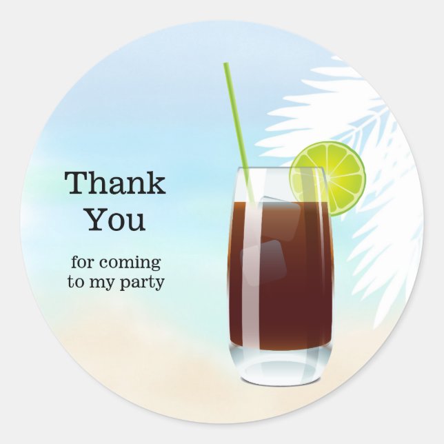Sticker Rond Cocktails d'été (Devant)