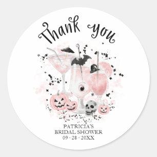 Sticker Rond Cocktails Mignons Halloween Enterrement de Mariage