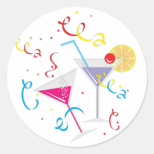 Sticker Rond Cocktails Pour Deux