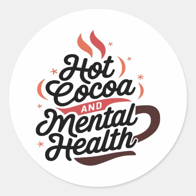 Sticker Rond Coco chaud et santé mentale sur mesure (Devant)