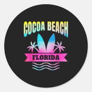 Sticker Rond Cocoa Beach Floride Vacances Souvenir