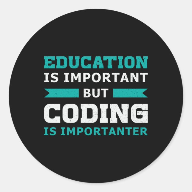 Sticker Rond Codage Codeur Médicale est important Coder Coder I (Devant)