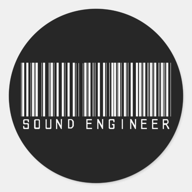Sticker Rond Code barre du Sound Engineer (Devant)