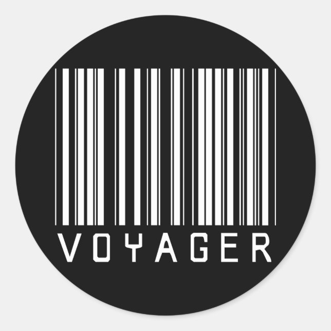 Sticker Rond Code barre Voyager (Devant)