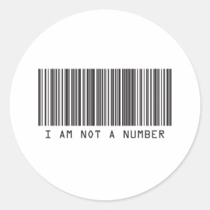Sticker Rond Code barres - je ne suis pas un nombre