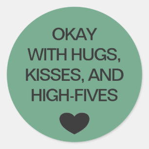 Sticker Rond Code de couleur de distance sociale mariage vert