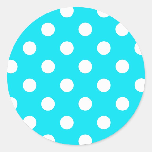 Sticker Rond Code hexadécimal cyan pois 00E3F4 (Devant)