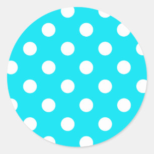 Sticker Rond Code hexadécimal cyan pois 00E3F4