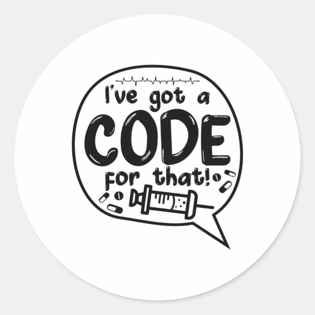 Sticker Rond Code Médicale Codage ICD J'ai un code pour ça (Devant)