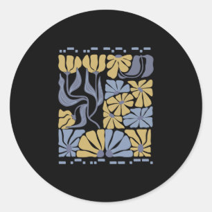 Sticker Rond Code Morse 8647 Anti Trump subtil 86 47 Floral Boh