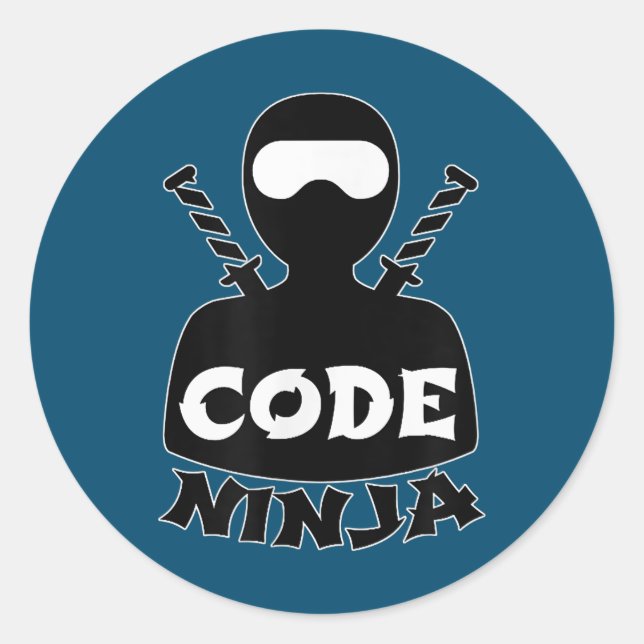 Sticker Rond Code Ninja Computer Coding Engineer Funny Lovers (Devant)