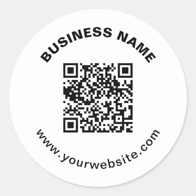 Sticker Rond Code QR avec nom d'entreprise Texte circulaire gra (Devant)