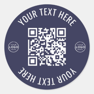Sticker Rond Code QR de logo d'entreprise