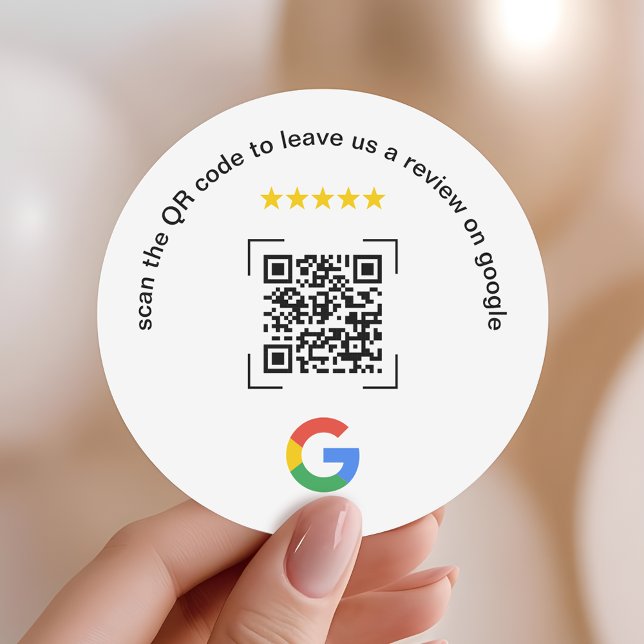Sticker Rond Code QR de révision Google pour la promotion des p (Créateur téléchargé)