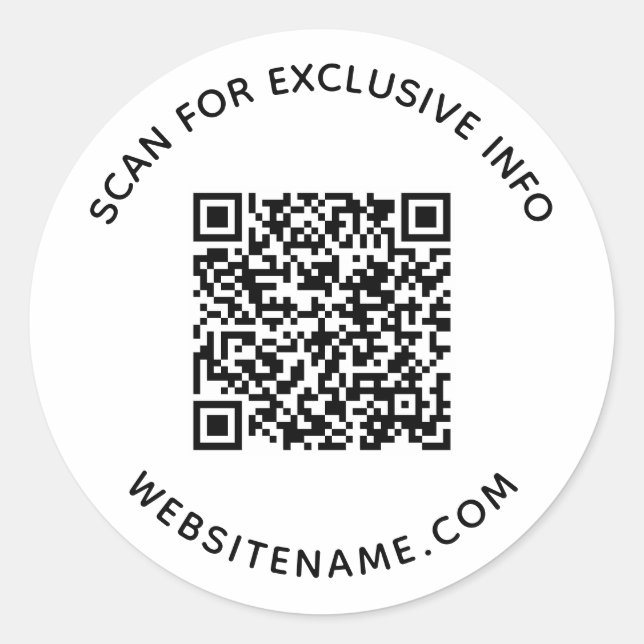 Sticker Rond Code QR d'entreprise Texte personnalisé (Devant)