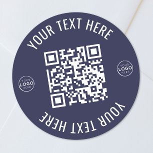 Sticker Rond Code QR du logo de l'entreprise