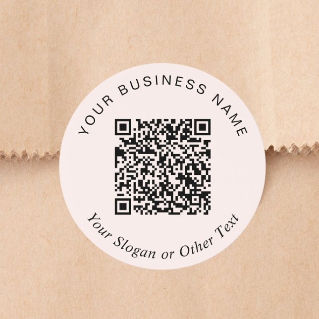 Sticker Rond Code QR Entreprise Rose (Créateur téléchargé)