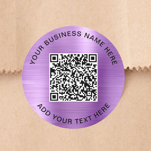 Sticker Rond Code QR Entreprise Violet