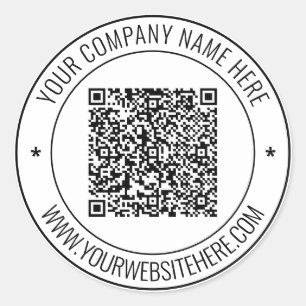 Sticker Rond Code QR et texte personnalisé professionnel person