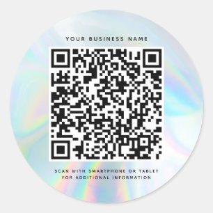 Sticker Rond Code QR Holographique Professionnel Personnalisé