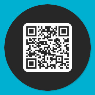 Sticker Rond Code QR moderne éditable Noir Blanc ou toute cou