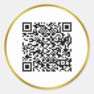 Sticker Rond Code QR moderne Faux Gold et blanc