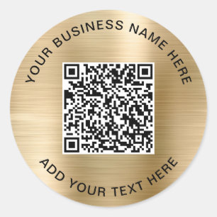 Sticker Rond Code QR ou Logo Promotionnel Or