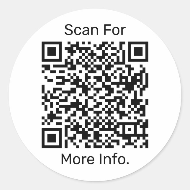 Sticker Rond Code QR personnalisé (Devant)