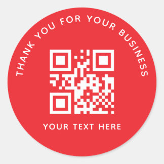 Sticker Rond Code QR personnalisé de remerciement d'affaires Ro