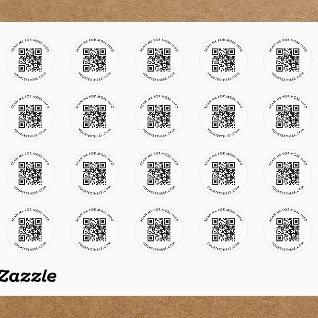 Sticker Rond Code QR personnalisé et Texte (Créateur téléchargé)