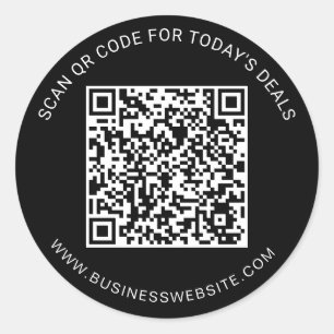 Sticker Rond Code QR personnalisé minimaliste pour entreprise