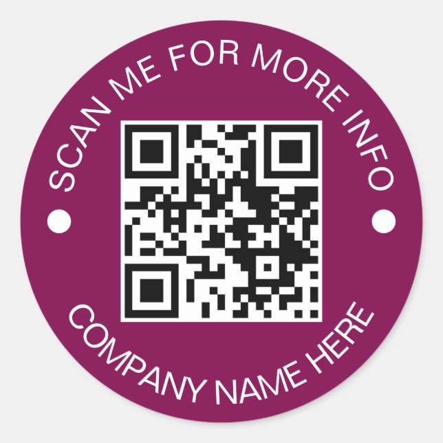 Sticker Rond Code QR personnalisé Rond Vinyl Waterproof Busines (Devant)