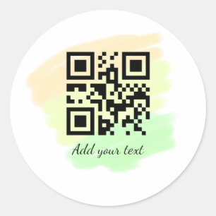 Sticker Rond code QR personnalisé simple ajouter votre nom text