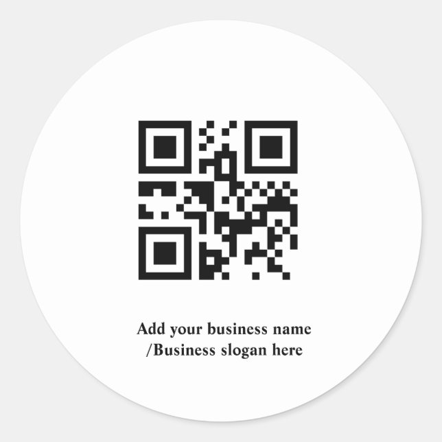 Sticker Rond Code QR personnalisé simple ajoutez votre nom logo (Devant)