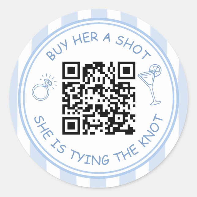 Sticker Rond Code QR pour la Future Mariée d'Acheter un Verre à (Devant)