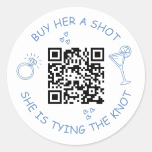 Sticker Rond Code QR pour la future mariée d'acheter une boisso