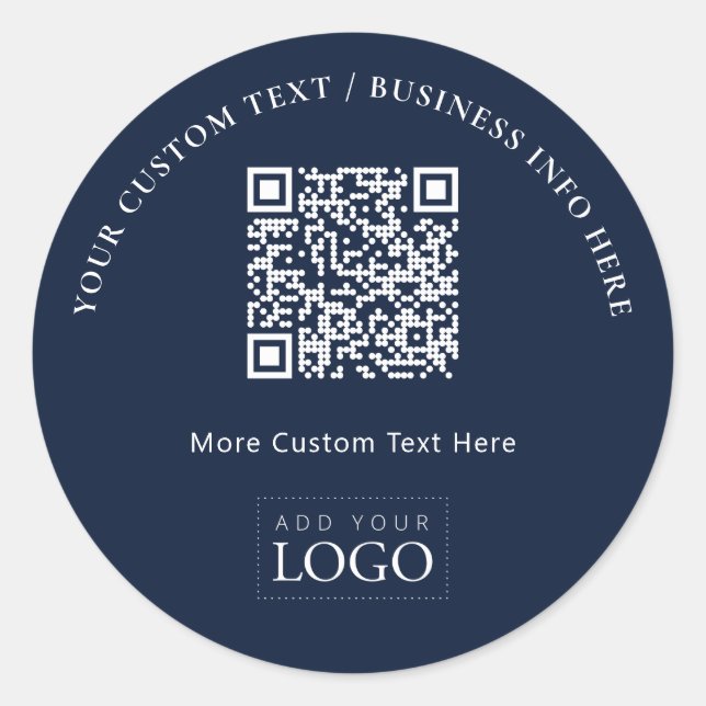 Sticker Rond Code QR promotionnel pour logo d'affaires simple d (Devant)