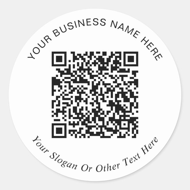 Sticker Rond Code QR promotionnel simple (Devant)