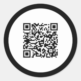 Sticker Rond Code QR simple élégant cadre noir professionnel